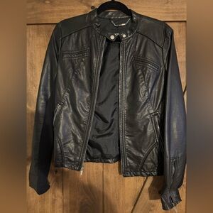 Express Faux Leather Jacket in Black